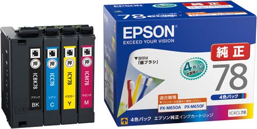 純正品】 EPSON エプソン インクカートリッジ 【IC4CL78 4色パック】-